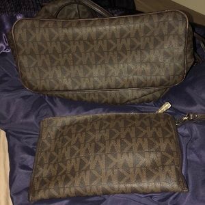Michael Kors tote bag with clutch purse.